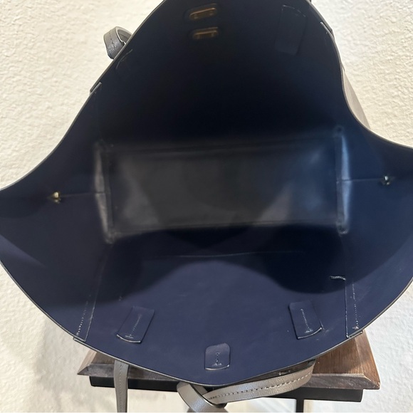 ZAC Zac Posen Eartha Folded-Guss et Tote - Grey Large Tote Handbag - Picture 9 of 11